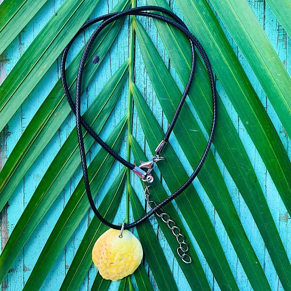 Unique yellow shell necklace